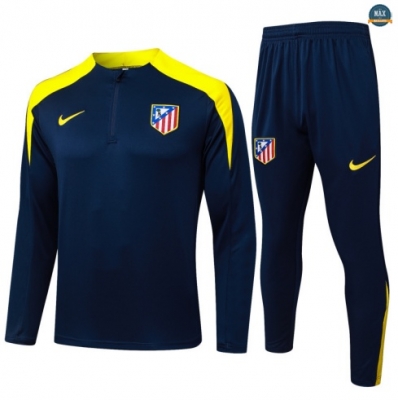 Maxmaillots Survetement Enfant Atletico Madrid 2025/26 Bleu Marine/Jaune Pas Chere
