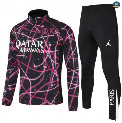 Maxmaillots Survetement Enfant PSG 2025/26 Rose/Noir/Blanc Pas Cher
