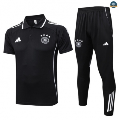 Maxmaillots Training Polo Allemagne 2025/26 Noir/Blanc Pas Chere