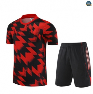 Maxmaillots Training Manchester United Enfant + Short 2025/26 Rouge/Noir personnalisé