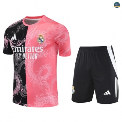 Maxmaillots Training Real Madrid + Short 2025/26 Rose/Noir/Blanc Pas chèr