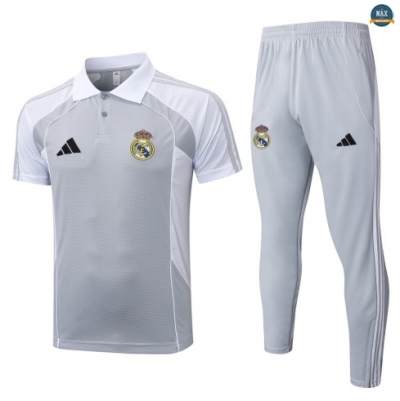 Maxmaillots Training Polo Real Madrid 2025/26 Gris/Blanc Online