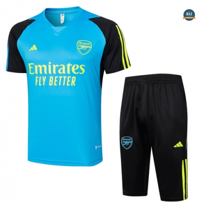 Vente Max Maillot Arsenal + Shorts 2024/25 Training lac bleu pas cher fiable