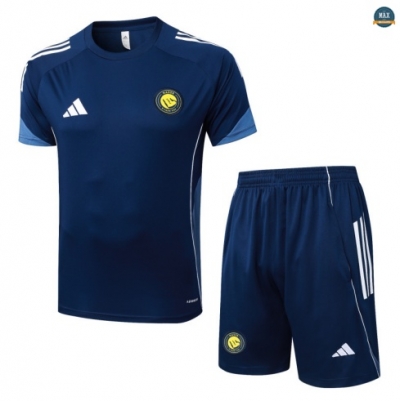 Acheter Max Maillot Training Foot Al-Nassr + Short 2025/26 Bleu Marine/Blanc