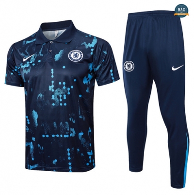 Maillots Training Chelsea Polo + Pantalon 2024/25 bleu royal