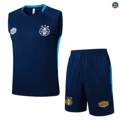 Mode‎ Max Maillots Training Foot Gremio Ensemble Short Débardeur 2025/26 Bleu Marine/bleu ciel
