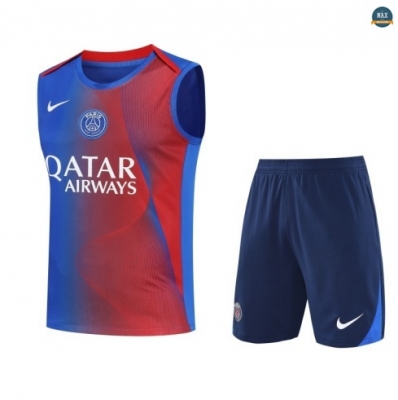 Choix Max Maillots Training Foot Paris Saint Germain Ensemble Short Débardeur 2025/26 Rouge/Bleu