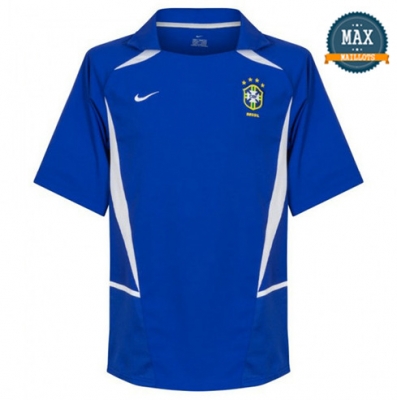 Maillot Retro 2002 Coupe du Monde Bresil Exterieur Bleu