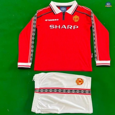 Max Maillot Retro 1998-99 Manchester United Enfant Domicile Manche Longue