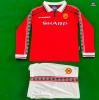 Max Maillot Retro 1998-99 Manchester United Enfant Domicile Manche Longue
