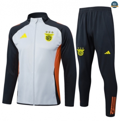 Maxmaillots Veste Survetement Benfica 2025/26 Gris/Bleu/Orange discout
