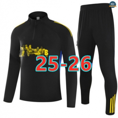 Maxmaillots Survetement Manchester United 2025/26 Noir/Jaune Pas chèr
