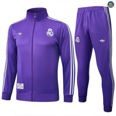 Maxmaillots Veste Survetement Real Madrid 2025/26 violet/Blanc Pas Cher