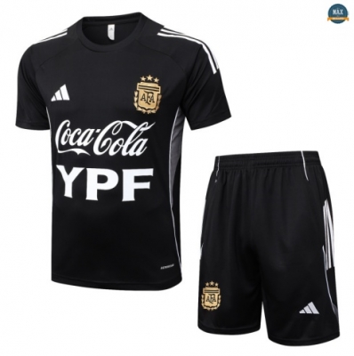 Maxmaillots Training Argentine + Short 2025/26 Noir/Blanc Pas chèr