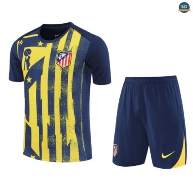Maxmaillots Training Atletico Madrid + Short 2025/26 Jaune/Bleu Marine personnalisé