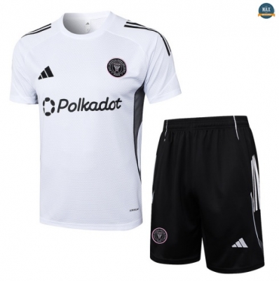 Maxmaillots Training Inter Miami + Short 2025/26 Blanc/Noir Pas Cher