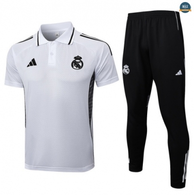 Maxmaillots Training Real Madrid + Short 2025/26 Blanc/Noir Pas Chere