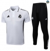 Maxmaillots Training Real Madrid + Short 2025/26 Blanc/Noir Pas Chere