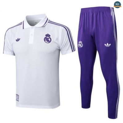 Maxmaillots Training Polo Real Madrid 2025/26 Blanc/Violet Pas chèr
