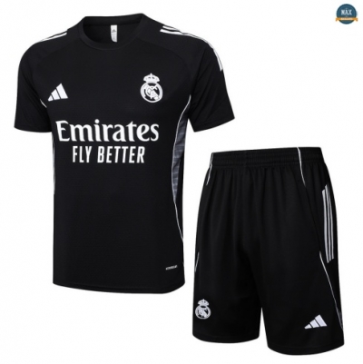 Maxmaillots Training Real Madrid + Short 2025/26 Noir/Blanc discout