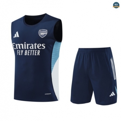 Nouveau Max Maillots Training Foot Arsenal Ensemble Short Débardeur 2025/26 Bleu Marine/Blanc/Bleu