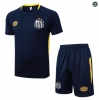 Nouveau Max Maillots Training Foot Santos + Short 2025/26 Bleu Marine/Jaune