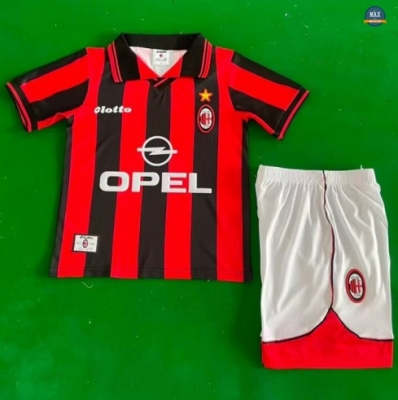 Max Maillots Retro 1997-98 AC Milan Enfant Domicile