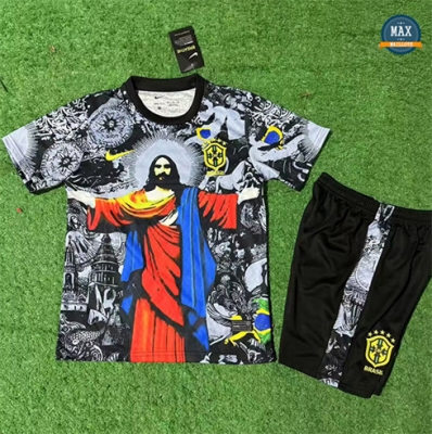 Max Maillot Brésil Enfant Noir 2025/26