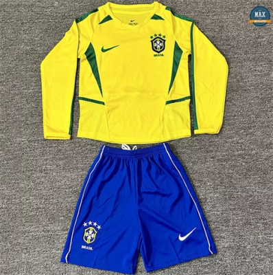 Max Maillot Retro 2002 Bresil Enfant Domicile Manche Longue
