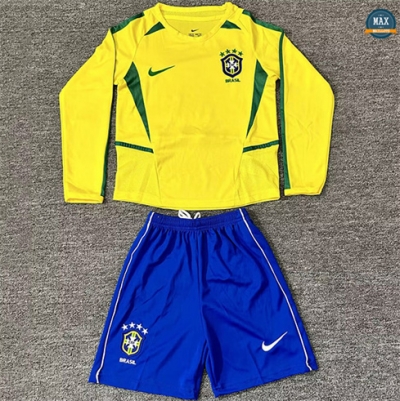 Max Maillot Retro 2002 Bresil Enfant Domicile Manche Longue