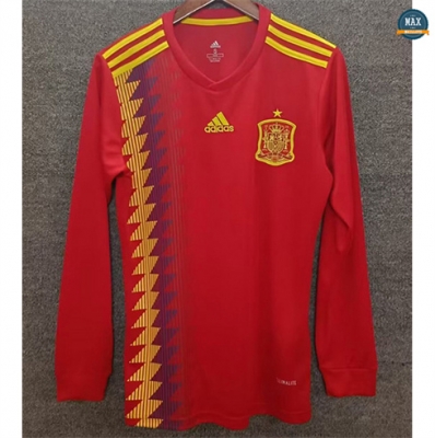 Max Maillots Rétro Manche Longue 2018 Espagne Domicile