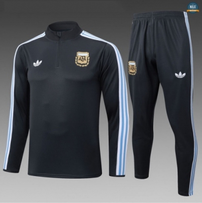 Maxmaillots Survetement Enfant Argentine 2025/26 Gris foncé/Bleu/Blanc Pas Chere