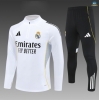 Maxmaillots Survetement Enfant Real Madrid 2025/26 Blanc/Noir/Jaune Pas chèr