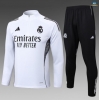 Maxmaillots Survetement Enfant Real Madrid 2025/26 Blanc/Noir Pas chèr