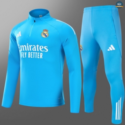 Maxmaillots Survetement Enfant Real Madrid 2025/26 Bleu/Blanc Pas Cher