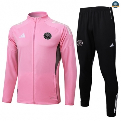 Maxmaillots Veste Survetement Inter Miami 2025/26 Rose/Noir personnalisé