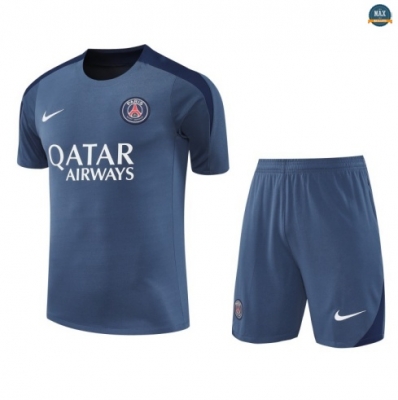 Maxmaillots Training PSG + Short 2025/26 Gris/Bleu Marine Pas Cher