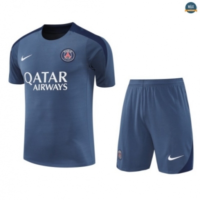 Maxmaillots Training PSG + Short 2025/26 Gris/Bleu Marine Pas Cher