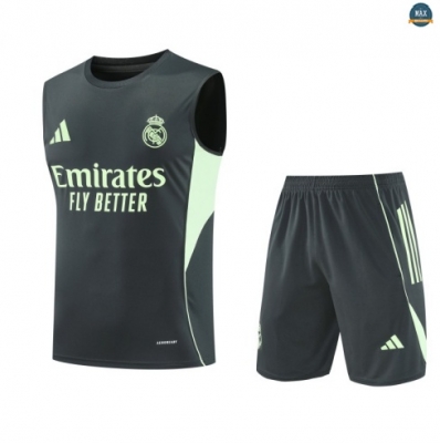 Maxmaillots Training Real Madrid Ensemble Short Débardeur 2025/26 Bleu Marine/Vert personnalisé