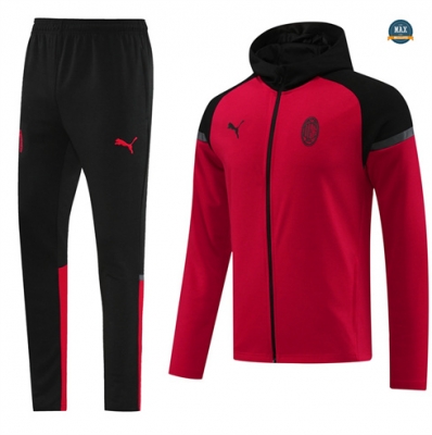 Soldes Max Veste Survetement à Capuche AC Milan 2024/25 rouge pas cher fiable