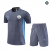 Nouveau Max Maillots Training Manchester City Enfant + Short 2024/25 gris foncé