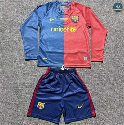 Max Maillot Retro 2008-09 Barcelone Enfant ucl Domicile Manche Longue