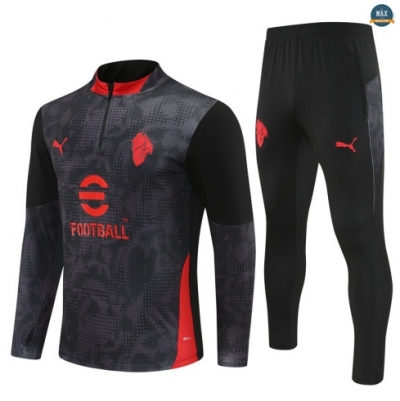 Maxmaillots Survetement AC Milan 2025/26 Noir/Rouge Pas Chere