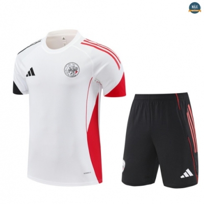 Maxmaillots Training Ajax + Short 2025/26 Blanc/Rouge/Noir Pas chèr