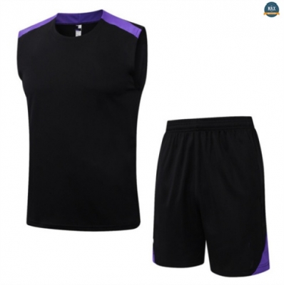 Maxmaillots Training Barcelone Ensemble Short Débardeur 2025/26 Noir/Violet Pas Cher