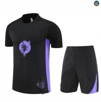 Maxmaillots Training Barcelone Enfant + Short 2025/26 Noir/Violet Pas Chere