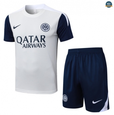 Maxmaillots Training Inter Milan + Short 2025/26 Blanc/Bleu Marine Pas Cher
