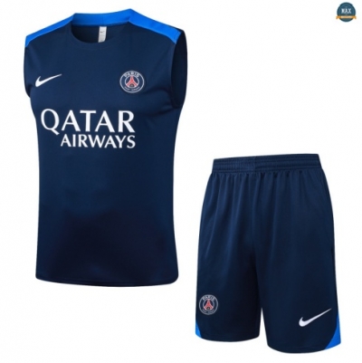 Maxmaillots Training PSG Ensemble Short Débardeur 2025/26 Bleu Marine/Bleu discout