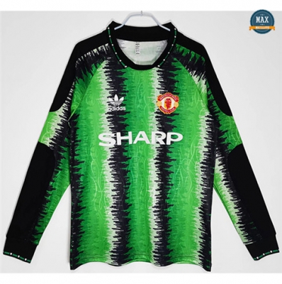 Max Maillot Retro 1990-91 Manchester United Gardien de but Manche Longue