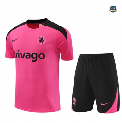 Nouveaux Max Maillot Chelsea Enfant + Shorts 2024/25 Training rose pas cher fiable